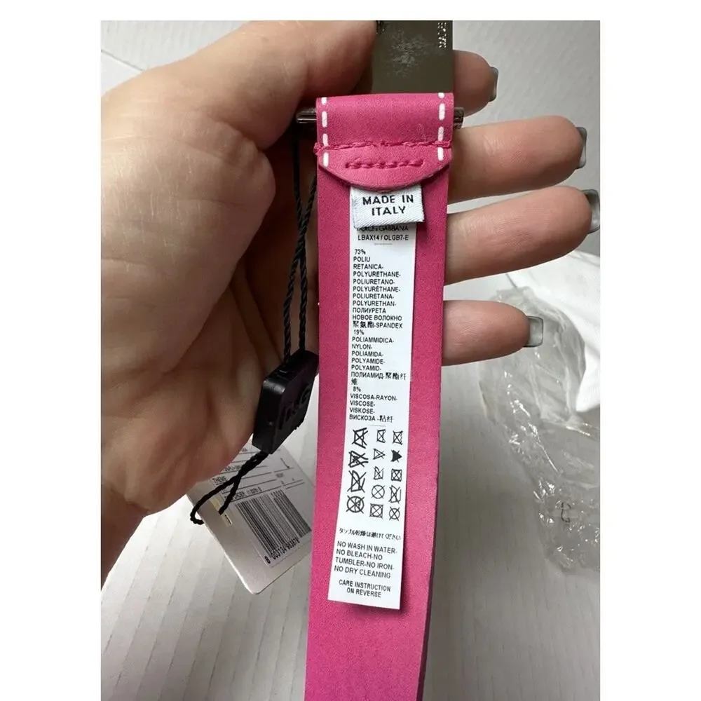 Dolce& Gabbana girl’s hot pink faux leather belt size XL